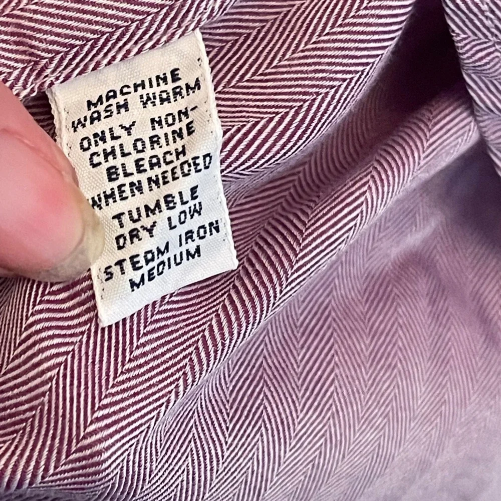 Ralph Lauren Yarmouth Mens 16.5 35 Burgundy Herringbone Cotton‎ Shirt Pony - Picture 4 of 7